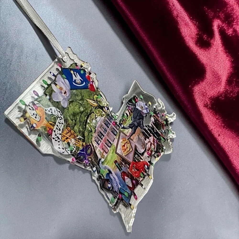 Louisiana Christmas Ornament NOLA State Holiday Decor Cajun Gift